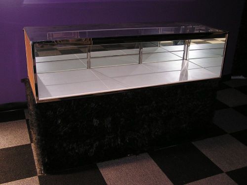 Glass Jewelry Showcase Retail Display Case Mirror/Lights/Drawers 5&#039; Long NICE!