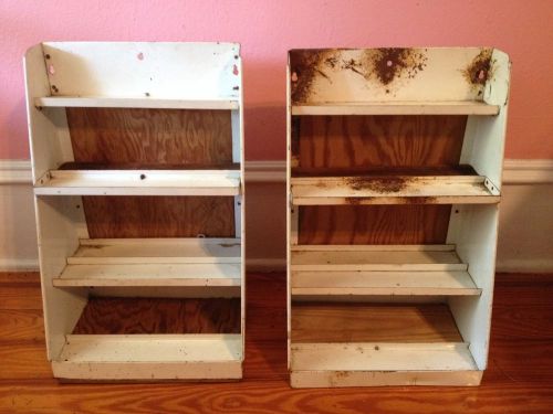 2 Vintage Counter/Wall Racks/Shelves From Old NC Auto Shop Restoration Project?