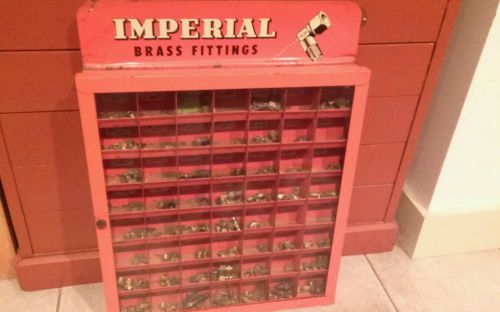 18 x 24  imperial brass fittings display organizer w/100 fittings great color for sale