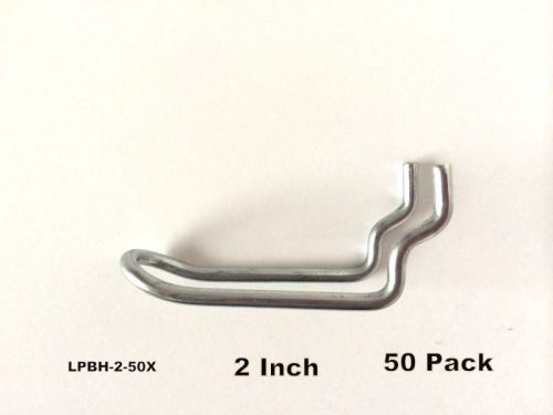 (50 PACK) 2 Inch Looped Pegboard Hooks w/ Elevated Tip. Fits 1/8 &amp; 1/4 Pegboard