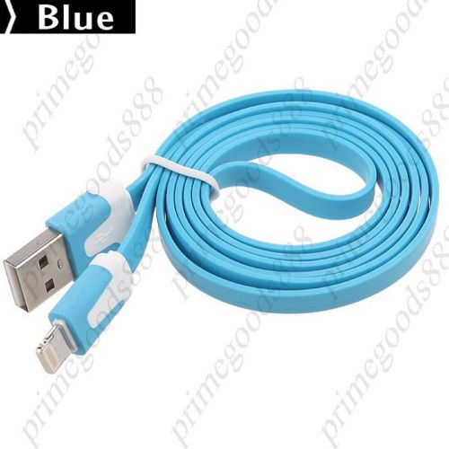 0.9M USB 2.0 Male to 8 pin Lightning Adapter Flat Cable 8pin Charger Cord Blue