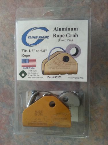 Spyder mfg aluminum climb right fixed pin 1/2&#034; to 5/8&#034; rope grab for sale