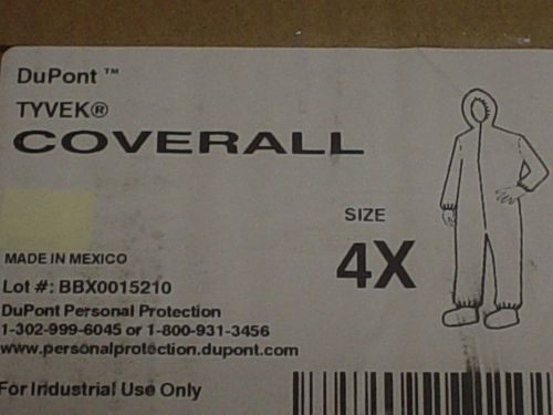 DUPONT TYVEK COVERALL (1) HOODED, BOOTS 4X  TY122SWH4X002500  6LY42