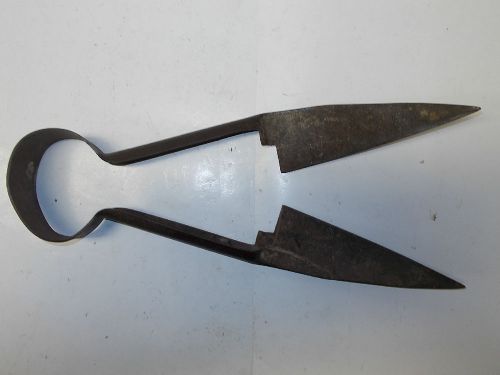 Vintage Antique Hand Made One Piece Iron Scissors Sheep Shears Sharp 12&#034; Long