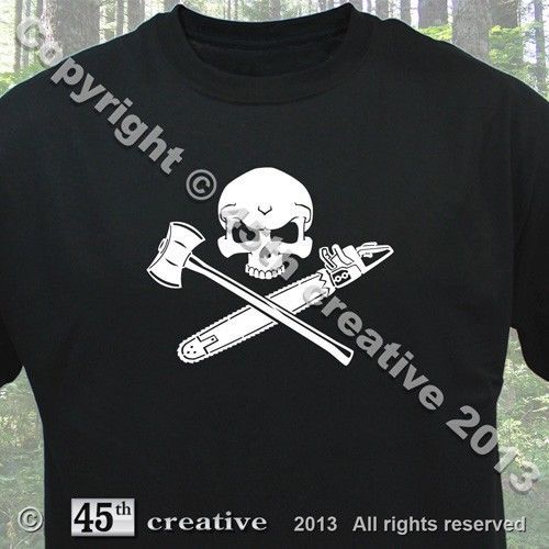 Logger Crossbones T-shirt - forestry logging arborist axe chainsaw chain t Shirt