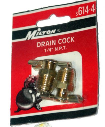 Drain cock 1/4&#034; n.p.t. by milton s614-4 - 2 per pack. new for sale