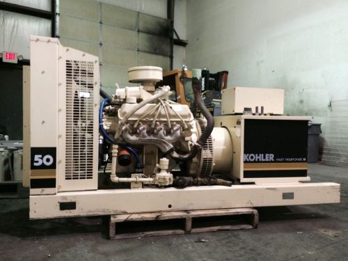 50 kw generator kohler natural gas / propane 12 lead 1 3 phase low hours for sale
