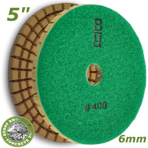 Buddy rhodes 5&#034; 400g 6mm thick wet concrete countertop diamond polishing pad for sale