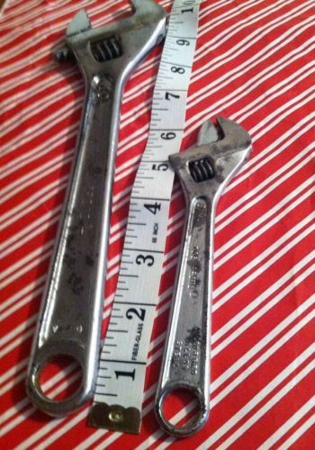 Lot Of 2 VINTAGE PROTO ADJUSTABLE CRESCENT WRENCHES 10&#039; &amp; 6&#039;  .