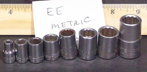 Craftsman Sockets EE Series (1) 1/2&#034; Drive + (3) 3/8&#034; Dr + (4) 1/4&#034; Dr - Metric