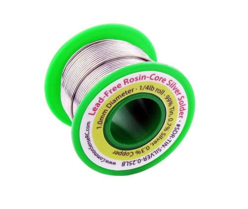 NEW Lead-Free Rosin-Core Silver Solder - 1.0 mm Diameter - 1/4 lb Roll