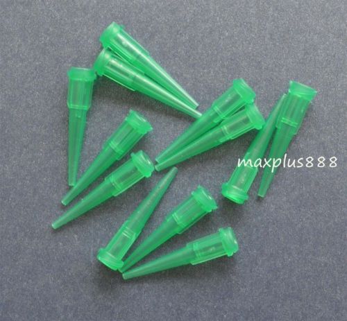 100pcs TT Blunt dispensing needles plastic tapered tips 18Gauge Green