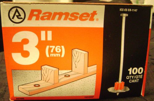 Ramset 3&#034; Low Velocity Powder Fastener Nails 1524SDP --- Box of 100 --- New
