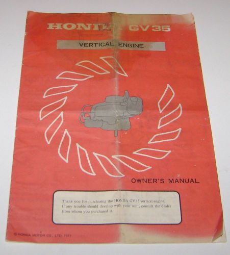 Honda vertical engine gv 35 owners manual for sale