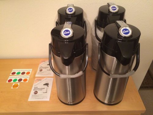 Set of 4 Curtis Thermo/Lux Stainless Steel Airpots / TLX-A22 / Brand New
