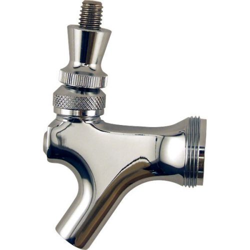 Draft Beer Chrome Faucet with Stainless Steel Lever- Connects Shank &amp; Tap Handle