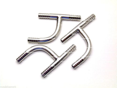(3) food grade stainless steel 1/4&#034; barb  y  hose fittings splicers adapters for sale
