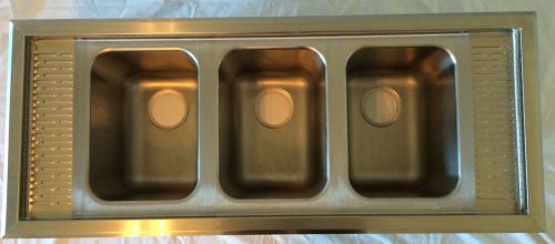 Stainless steel 48&#034; lacrosse drop in 3 three tub sink retails $747.41 new for sale