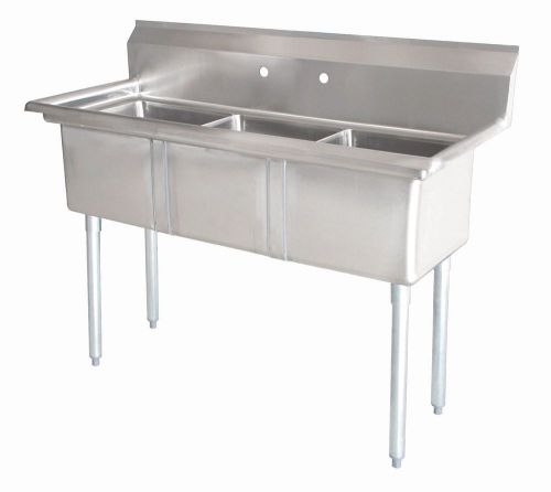 Commercial Sink Stainless Steel (3) Three Compartment 35 x 20 New NSF