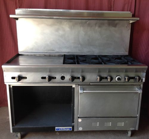 60&#034; combination range 6 burners griddle &amp; convection oven #1749 nsf restaurant for sale
