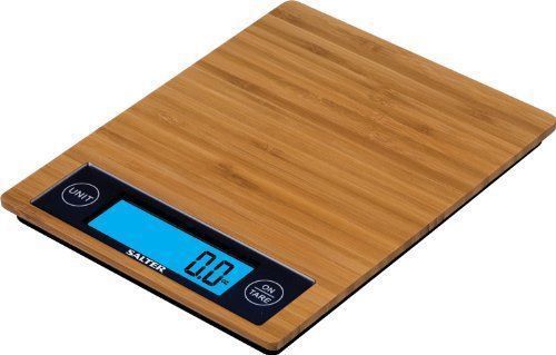 Salter bamboo digital kitchen scale up to 11 lbs eco friendly new in box 1052bm for sale