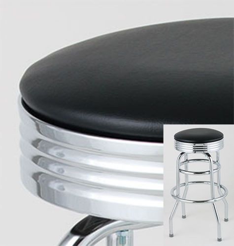 4 classic 50&#039;s diner bar stools - $74.95/ea - black - retro style - new for sale