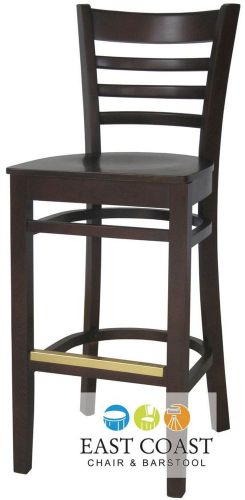 New wooden walnut ladder back restaurant bar stool with walnut wood seat for sale