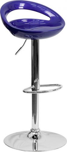 Plastic Adjustable Height Bar Stool with Chrome Base