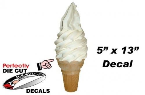 Soft serve vanilla cone 5&#039;&#039;x13&#039;&#039; decal for ice cream truck or parlor menu board for sale