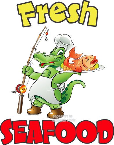 Fresh Seafood Fish Restaurant Concession Food Truck Vinyl Menu Sign Decal 14&#034;