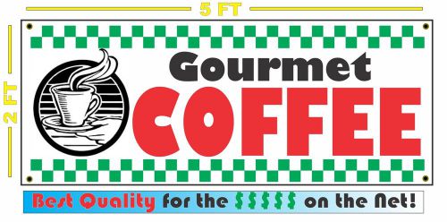 GOURMET COFFEE Banner Sign 4 Fresh Hot Whole Grind TEA Cappuccino Machine