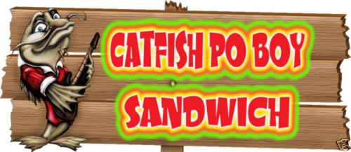 Catfish PO BOY Restaurant Concession Food Truck Vinyl Decal 18&#034;