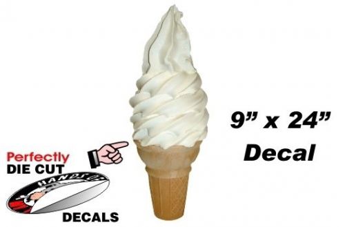 Huge soft serve vanilla cone 9&#039;&#039;x24&#039;&#039; decal for ice cream truck - parlor menu for sale