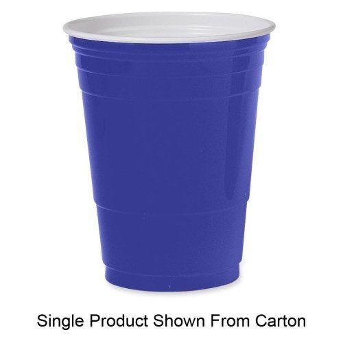 Solo plastic party cup - 16 oz - 50/carton - polystyrene - blue (p16brlct) for sale