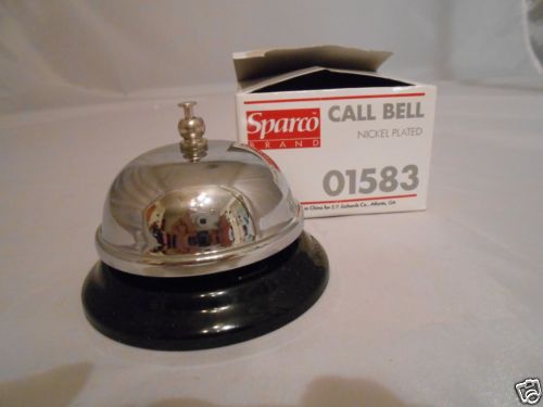 Sparco Brand Call Bell - Nickel Plated Polished Steel Bell with Black Steel Base