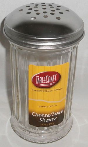 TableCraft  Cheese/Spice Shaker   Glass w/Stainless Steel Top Commerical Quality