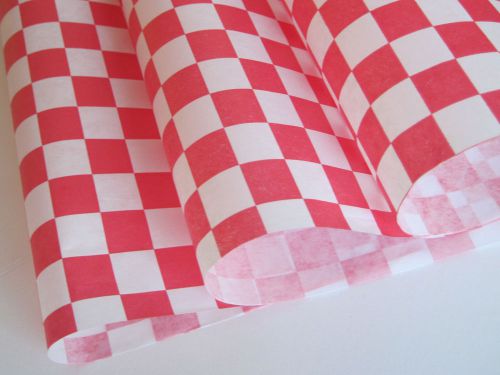 Red Check Dry Wax Paper Deli Wrap and Basket Liner  |  25CT