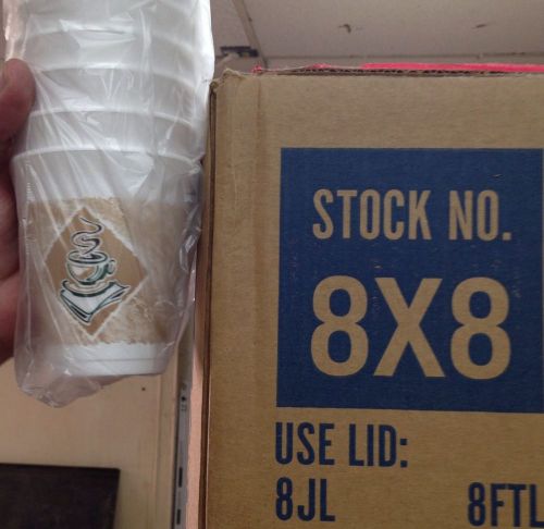Dart brand 8 ounce oz coffee cups styrofoam cafe g design for sale