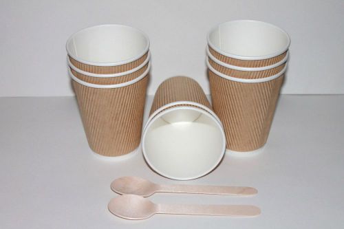 12 oz kraft ripple hot cold cups perfect for ice cream hot cocoa party set of 25 for sale