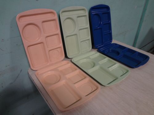 LOT OF 6 &#034; PROLONWARE &#034; HEAVY DUTY COMMERCIAL MELAMINE 5 COMPARTMENT FOOD TRAYS