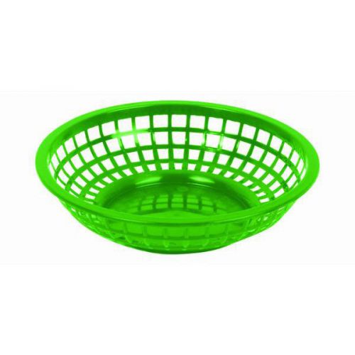 6 Pieces Fast Food Basket Baskets Tray 8&#034; Round GREEN NEW