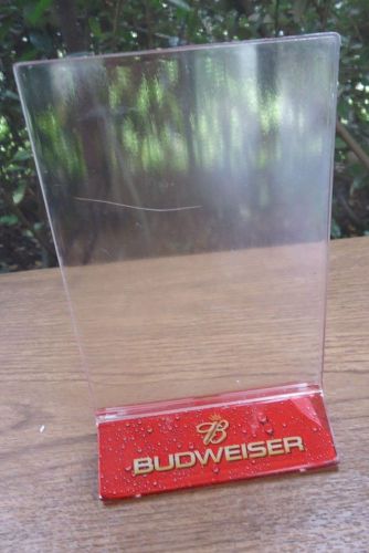 LOT OF 6 = Budweiser  Bar Table Top Plastic Menu Display Sign Holder 2003