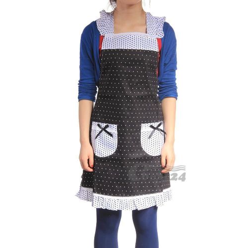 Women Cotton Kitchen Cooking Aprons with Front Pockets Princess Style Fashion