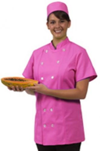 Fitted ladies chef coat size 2xlarge 2 swen underarm vents short sleeve 82918 for sale