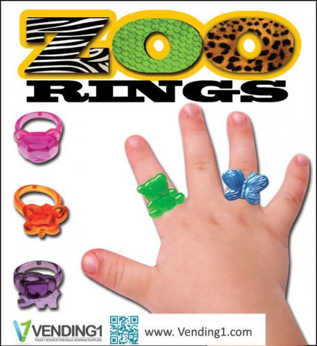 1&#034;  Zoo Rings - in individual clear plastic capsules -      (250 Count)