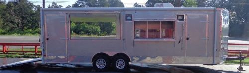 Concession trailer 8.5&#039;x26&#039; silver - bbq smoker food catering for sale