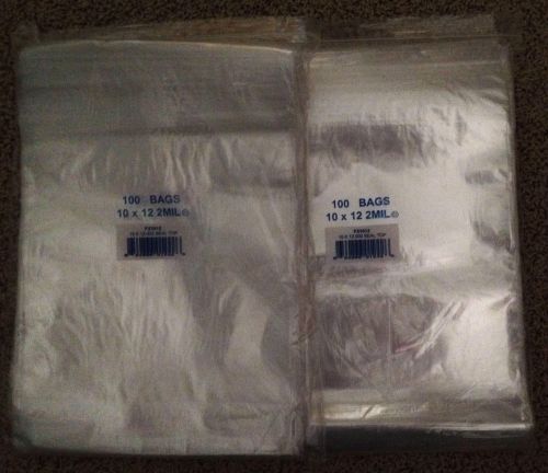 (200) Elkay F21012 Zip-Lock 10&#034; x 12&#034; L Clear 2 Mil Plastic Bags LDPE Reclosable