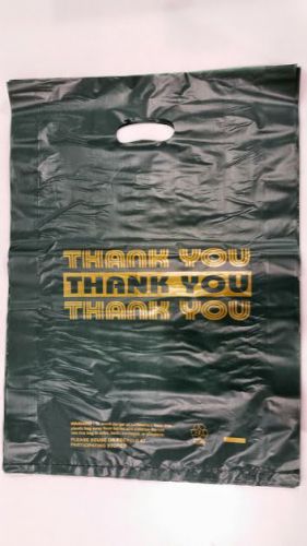 50pc 15x3x21 inch GREEN Color Die-Cut Plastc Bag