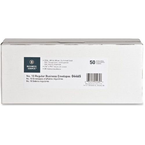 Business Source White Wove Side-seam Business Envelope - Business - (bsn04465)