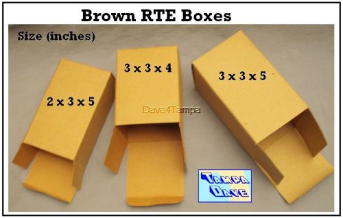 Pkg of TEN 3x3x4 isnches Brown RTE Boxes Great for inner packaging, small gifts
